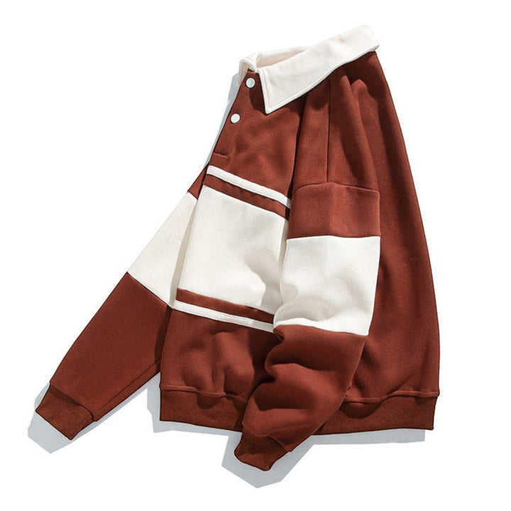 Men's relaxed fit polo sweatshirt, soft fabric for ultimate comfort & casual style.