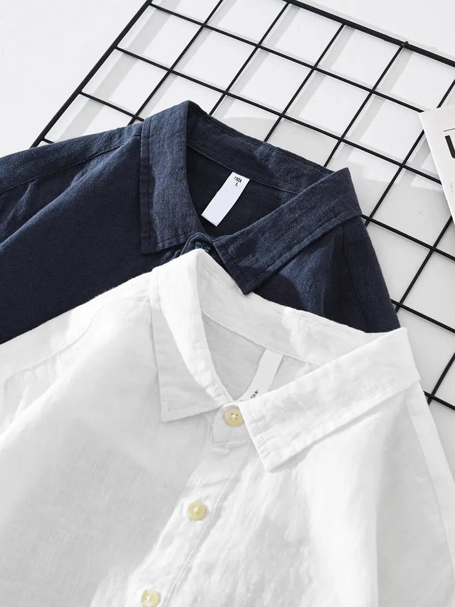Men's casual popover shirt, relaxed fit, perfect for versatile summer styling & lightweight comfort.