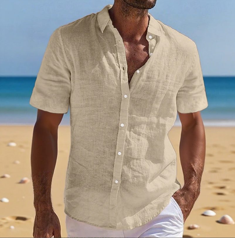 Stylish men's short sleeve relaxed fit shirt, a comfortable casual top for warm weather days.