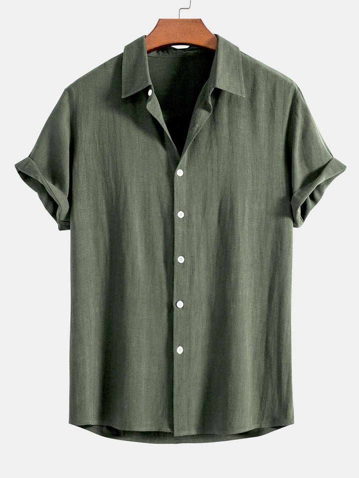 Comfortable men's relaxed fit short sleeve button-up for warm weather. Lightweight & stylish summer shirt.