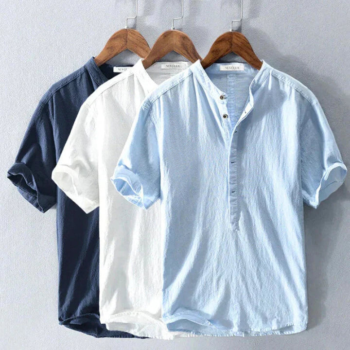 Men's casual short sleeve shirt. Relaxed fit men's apparel for summer, everyday, and smart casual occasions.