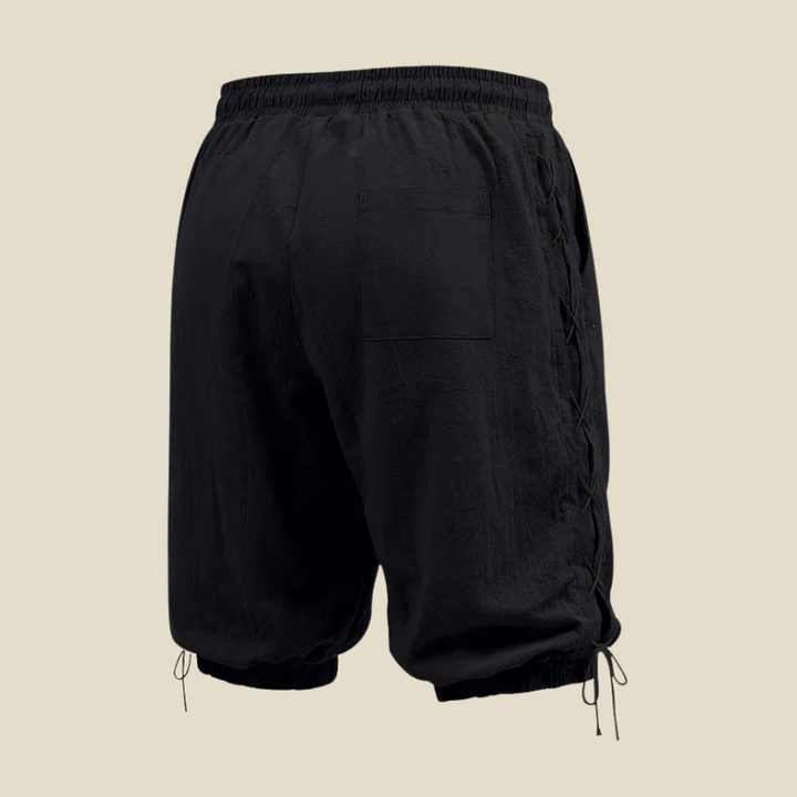 Streetwear men's shorts with unique lace-up side design, relaxed fit, and drawstring for ultimate casual comfort.