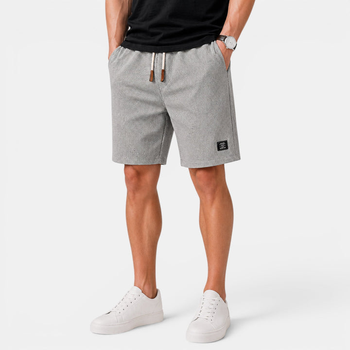 Soft fabric men's relaxed fit summer shorts, breathable. Elastic waist & pockets for everyday comfort.