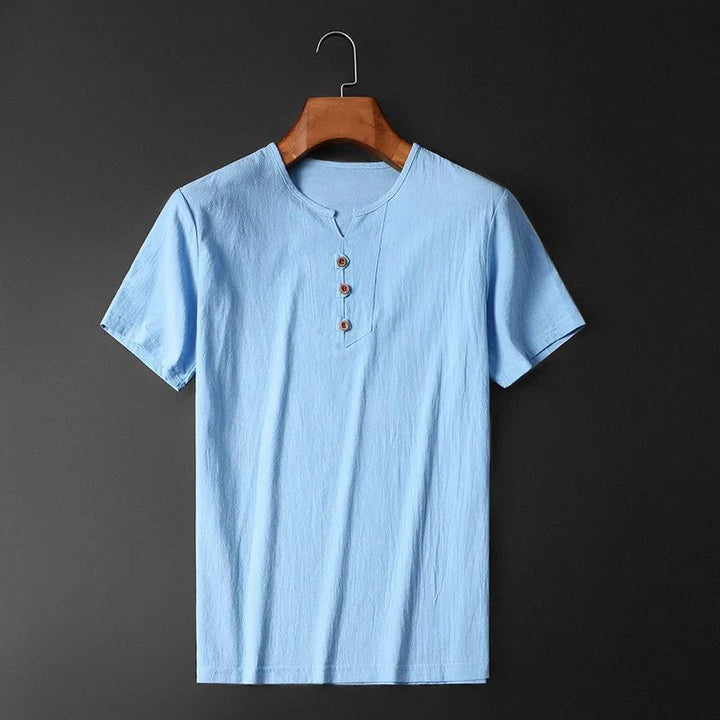 New men's summer t-shirt, relaxed fit for everyday style. Comfortable short sleeve top for warm weather.