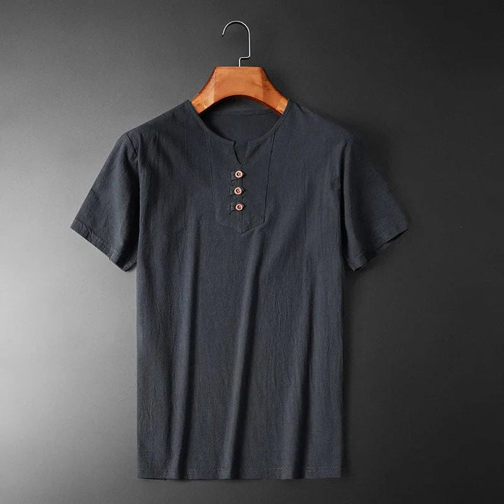 Stylish men's relaxed fit v-neck t-shirt. Perfect short sleeve top for beach outfits & summer casual wear.