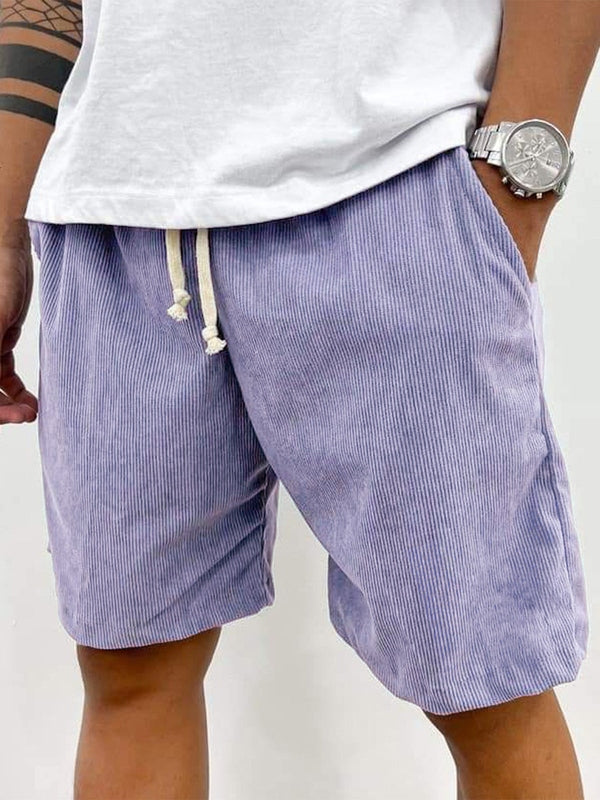 Men's casual textured shorts with drawstring, perfect for summer, beach, and everyday relaxed comfort.