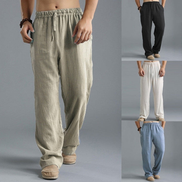 Versatile men's casual pants, offering easy care and relaxed comfort.