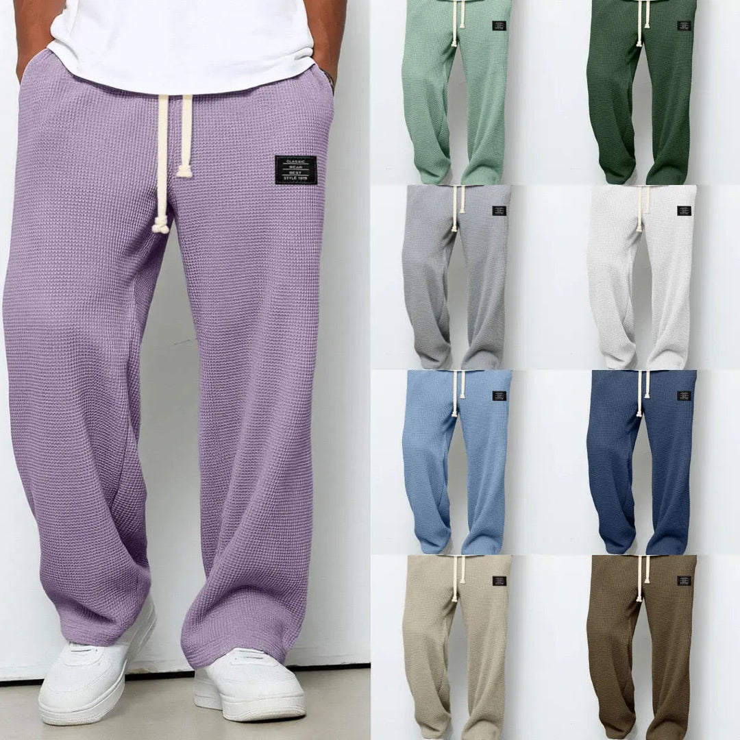 Everyday men's wide leg pants, relaxed fit for ultimate comfort and adaptable style.