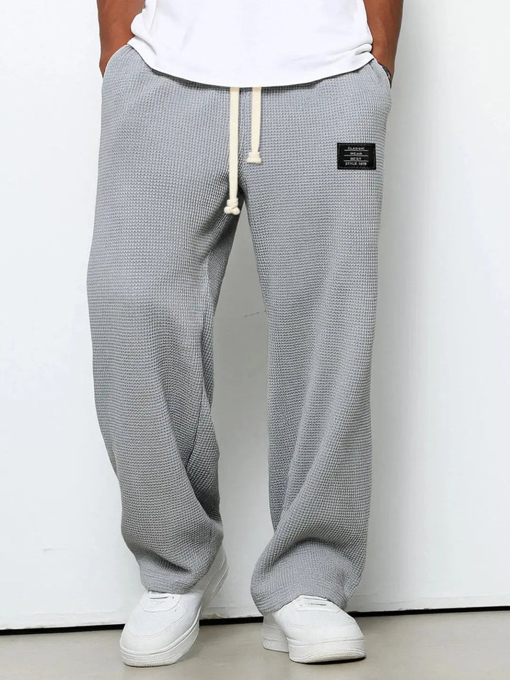 Men's casual pants: wide leg, relaxed fit, ultimate comfort, dark blue.
