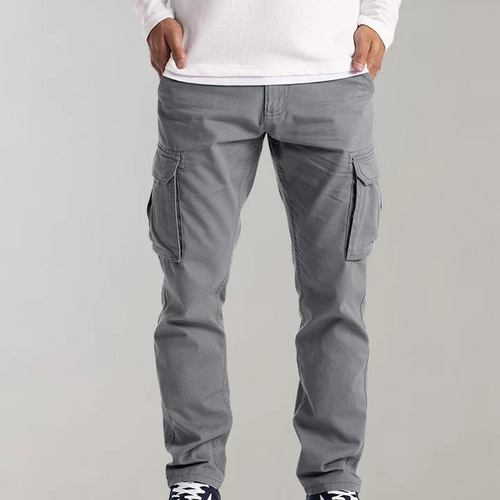 Tough men's work cargo pants, durable utility design with multiple pockets for field use.