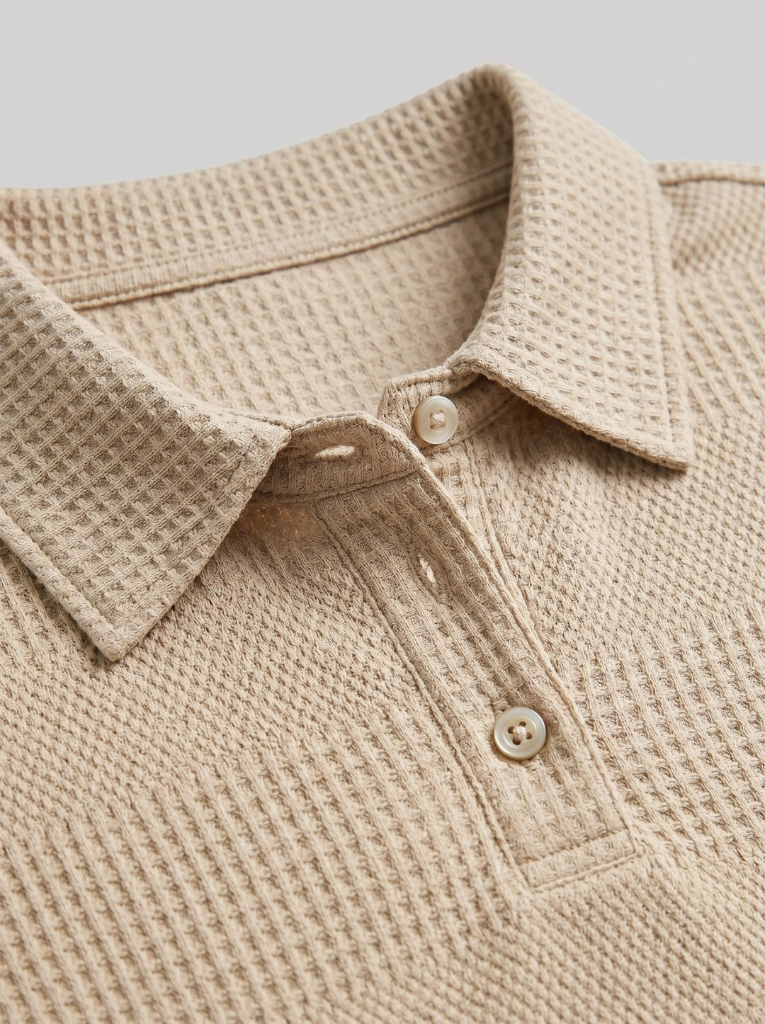 Men's summer coordinated set: Relaxed knit polo shirt and comfortable shorts.