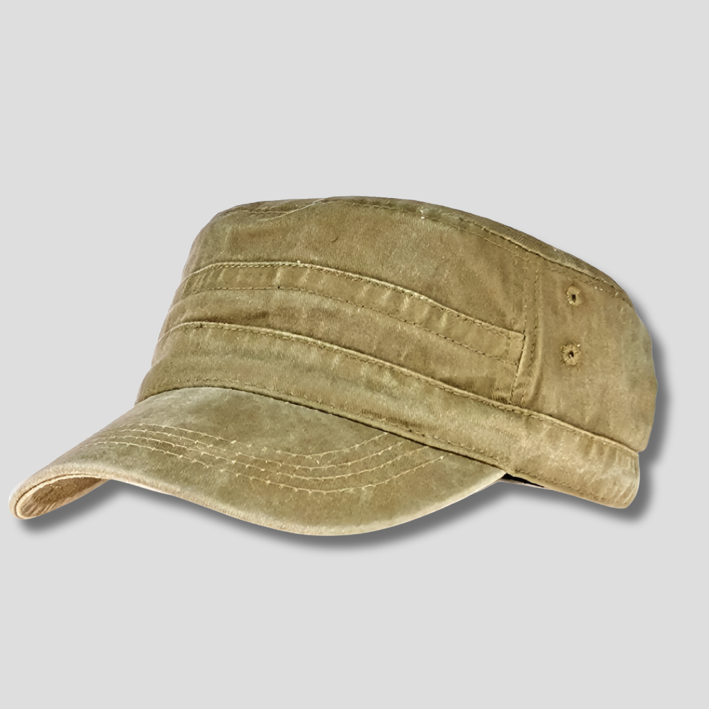 Black men's classic army beanie. Retro military style hat for men, a durable and stylish piece of casual headwear.