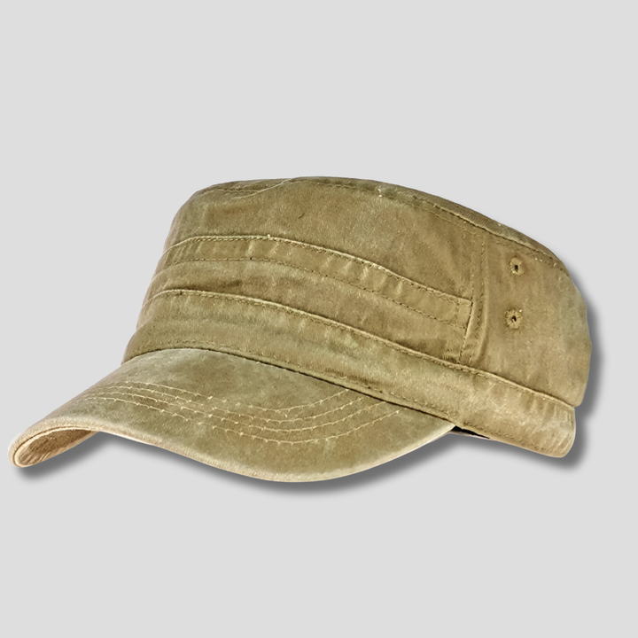 Black men's classic army beanie. Retro military style hat for men, a durable and stylish piece of casual headwear.