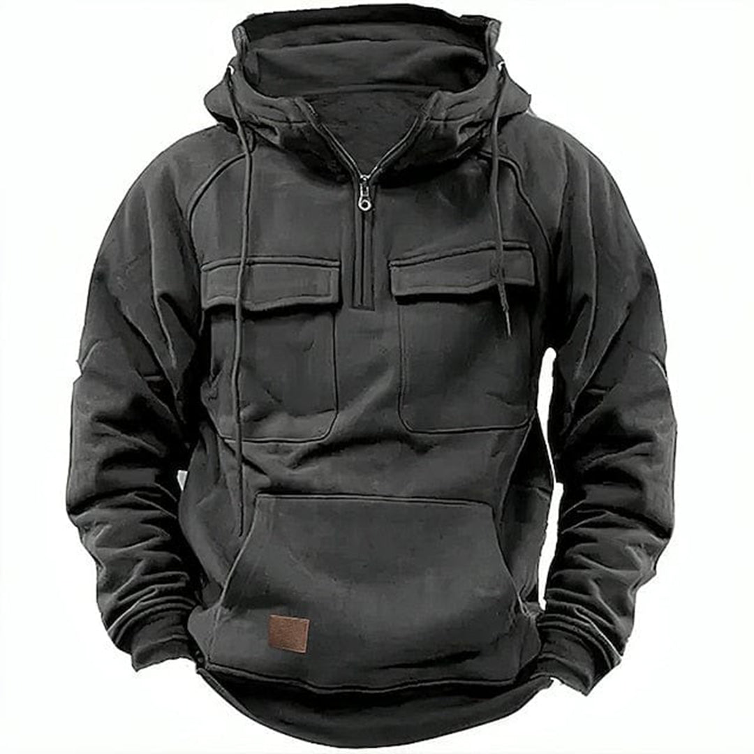 Men's retro motorcycle hoodie, rugged style. Comfortable cotton blend for casual wear & outerwear.