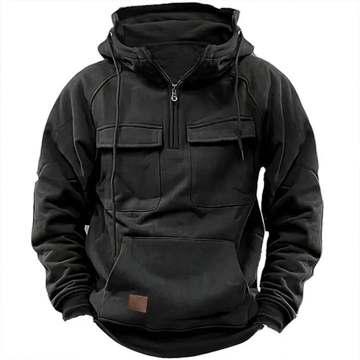 Retro men's hoodie, versatile for motorcycle riding or casual comfort. Features rugged styling & soft fabric.