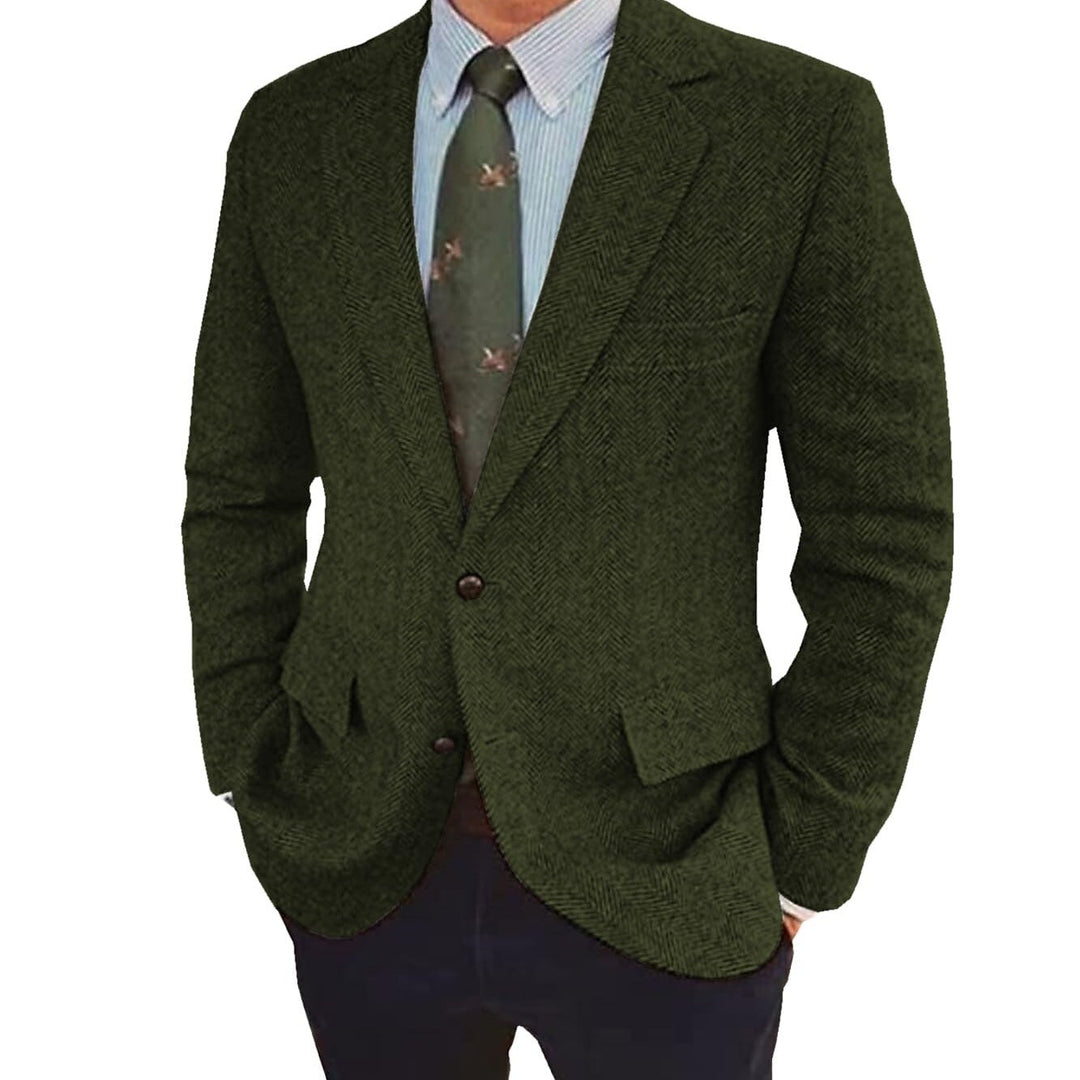 Stylish men's retro two-button jacket, perfect for business or smart casual elegance.