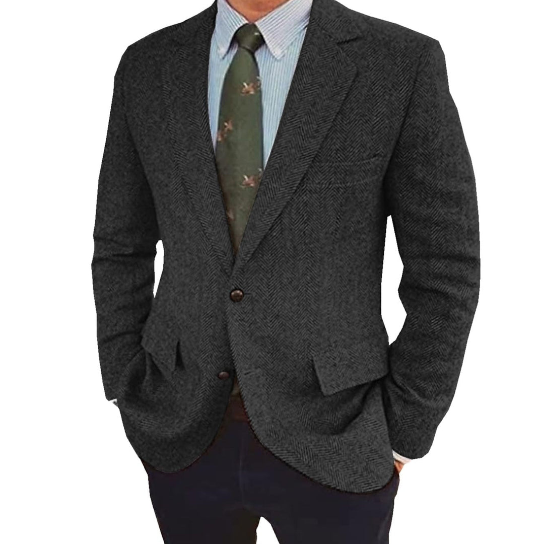 Vintage style men's retro single-breasted jacket, a classic two-button blazer.
