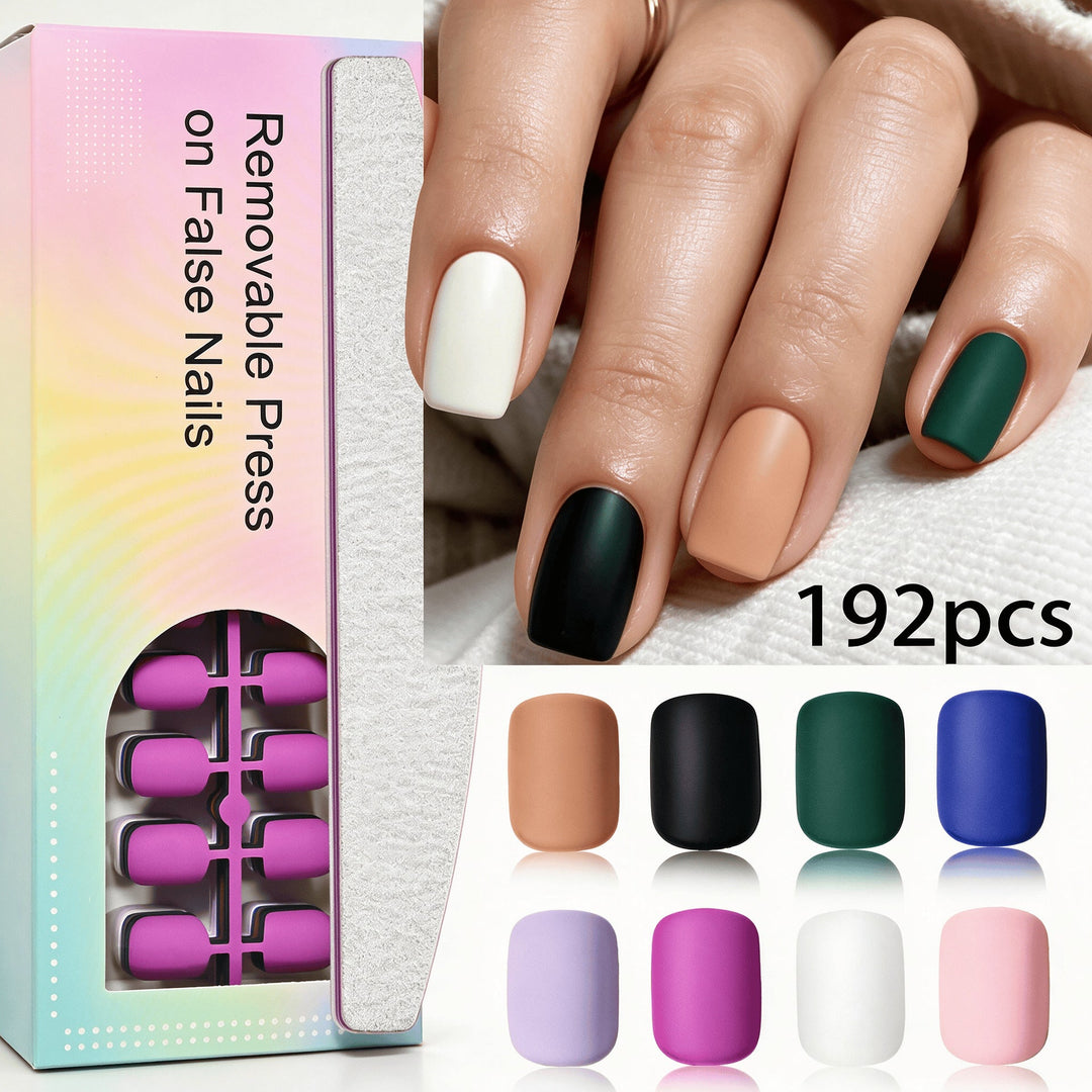 Men's reusable press-on nails. Easy application false nails for quick, stylish grooming and modern nail art.