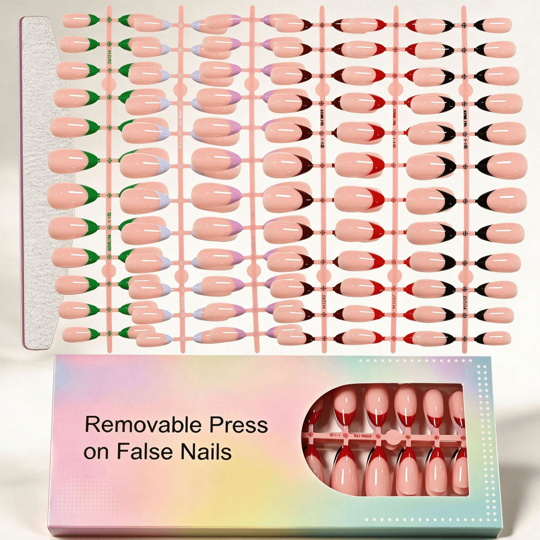 Men's fashionable press-on nails, ideal for quick nail art. Easy to apply artificial nails for stylish men.