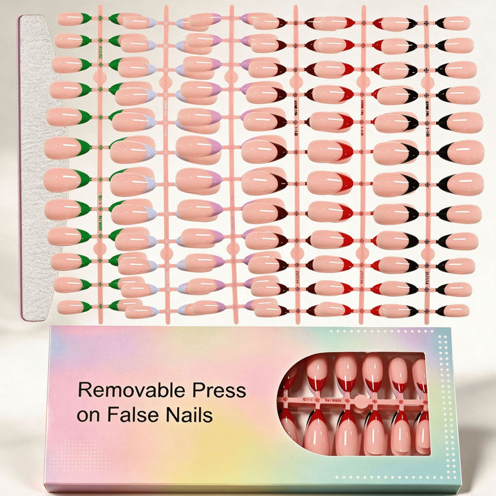 Men's fashionable press-on nails, ideal for quick nail art. Easy to apply artificial nails for stylish men.