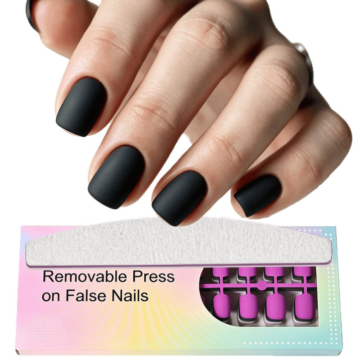 Diverse men's press-on nails collection. Reusable false nails for easy application & sophisticated male grooming.