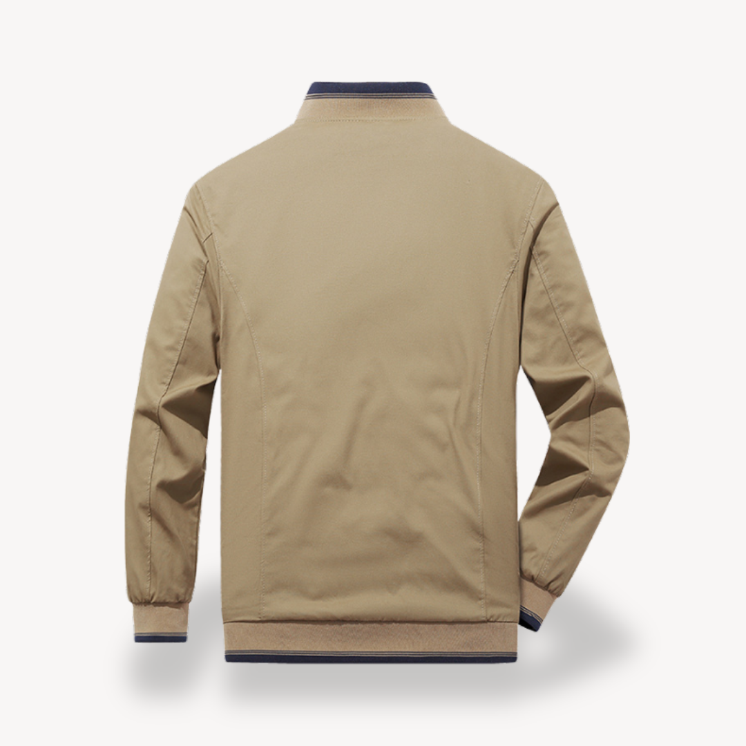Slim fit men's bomber jacket, lightweight outerwear for versatile spring & fall casual fashion.