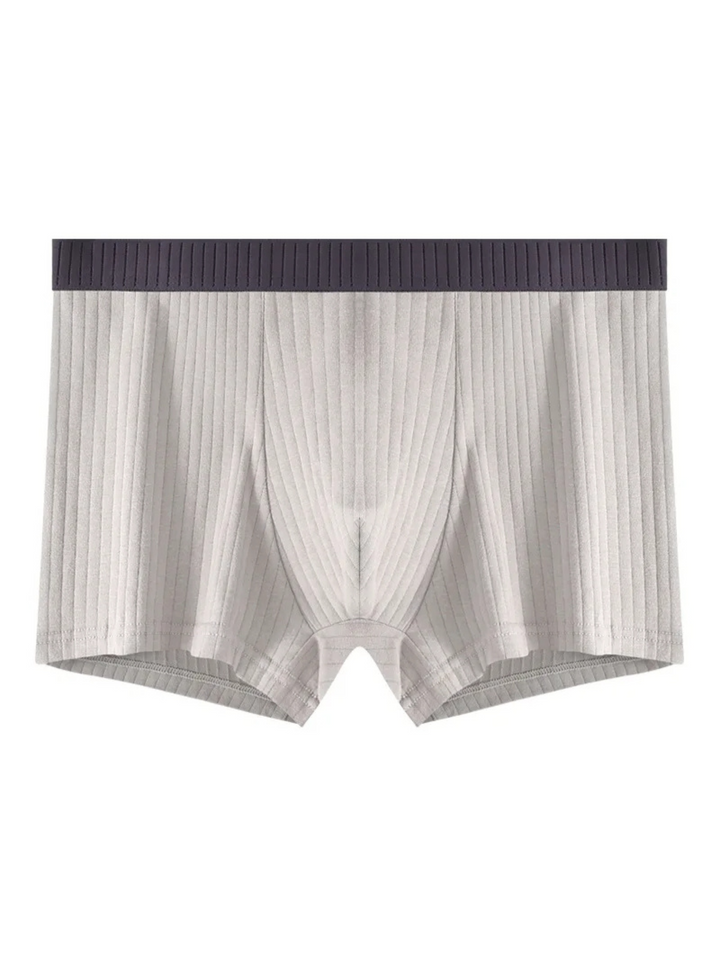 Soft feel men's ribbed boxer briefs, part of a 6-pack for superior comfort and secure, everyday support.