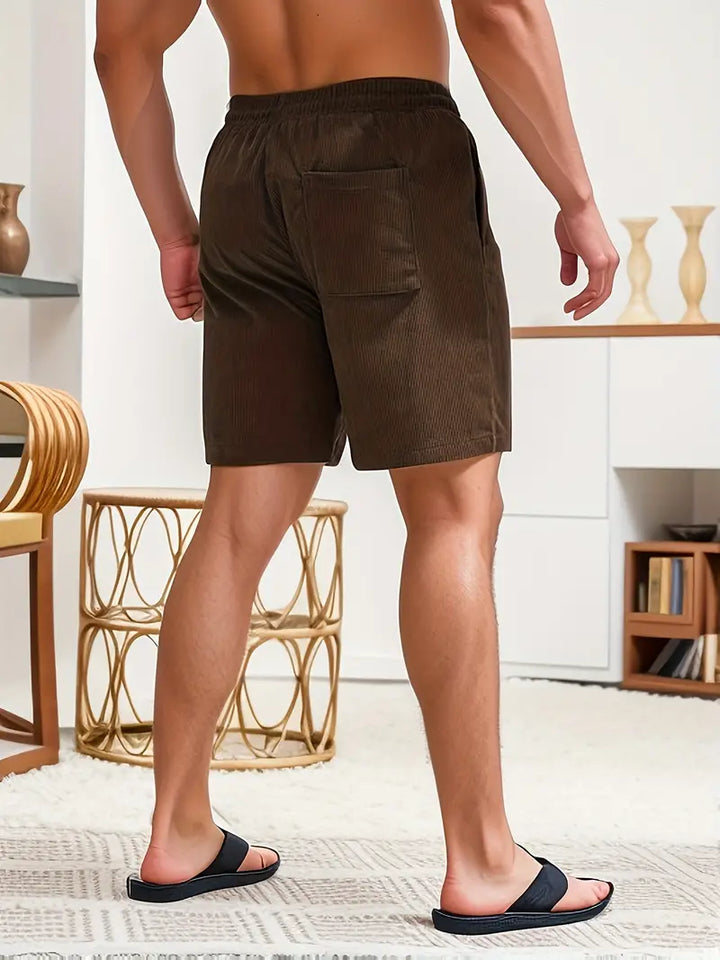 Trendy men's ribbed swim shorts, quick-dry beachwear, comfortable & stylish for men.