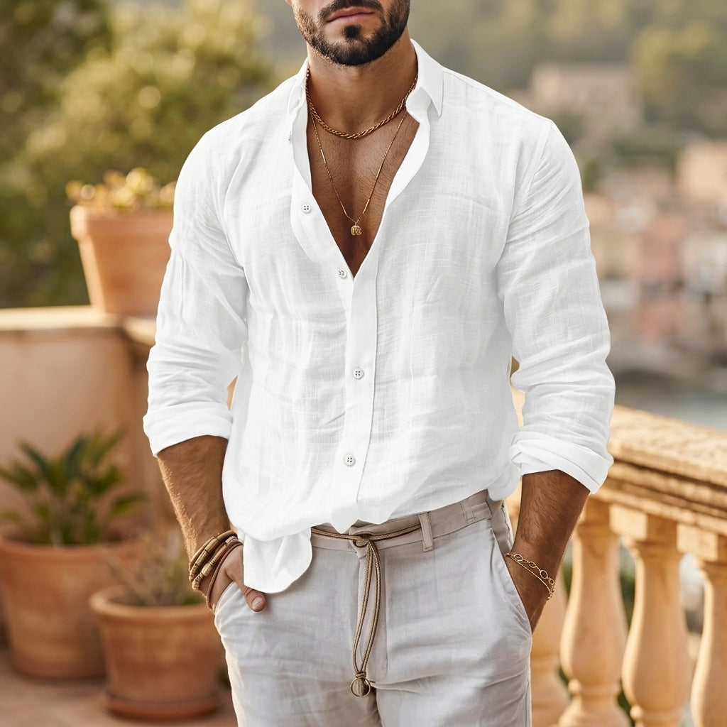Men's Riviera short sleeve shirt for effortless summer style, vacation, or casual wear. Lightweight & fashionable.