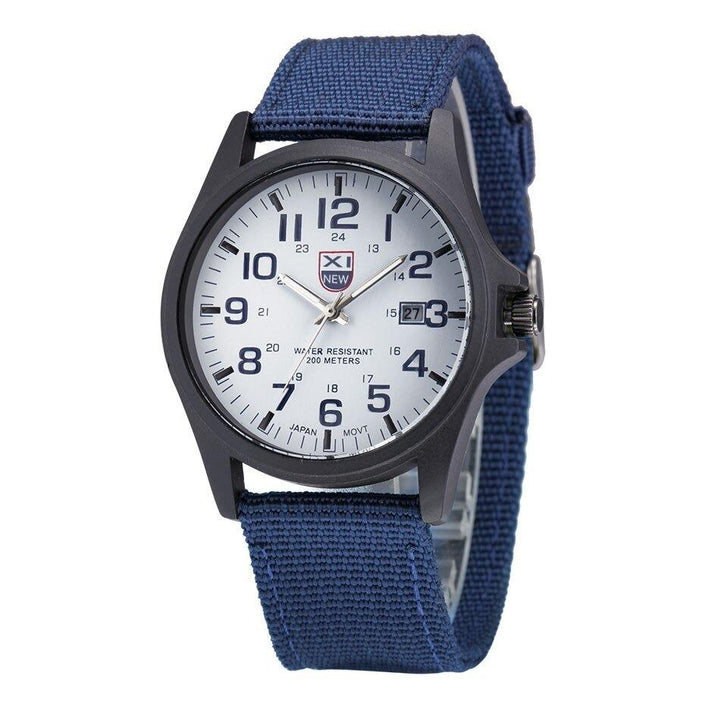 Rugged men's sport watch with comfortable silicone strap & sleek stainless steel case, water-resistant.