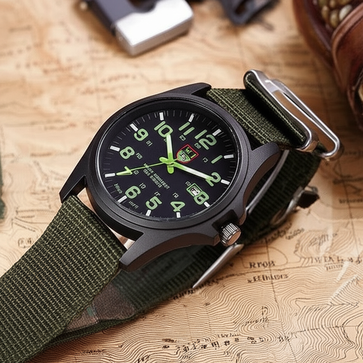 High-performance men's water-resistant sport watch, rugged and designed for outdoor enthusiasts.