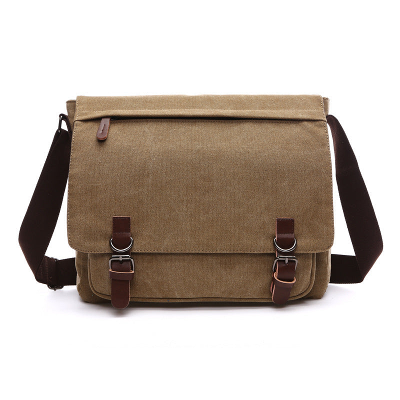 Men's rugged canvas shoulder bag for daily essentials, durable everyday carry with adjustable strap.
