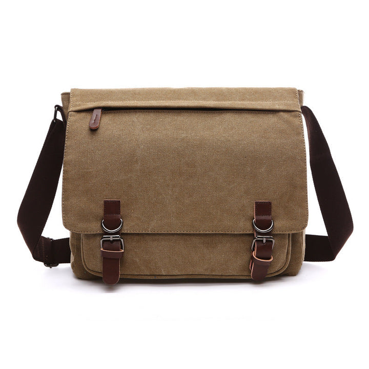 Men's rugged canvas shoulder bag for daily essentials, durable everyday carry with adjustable strap.