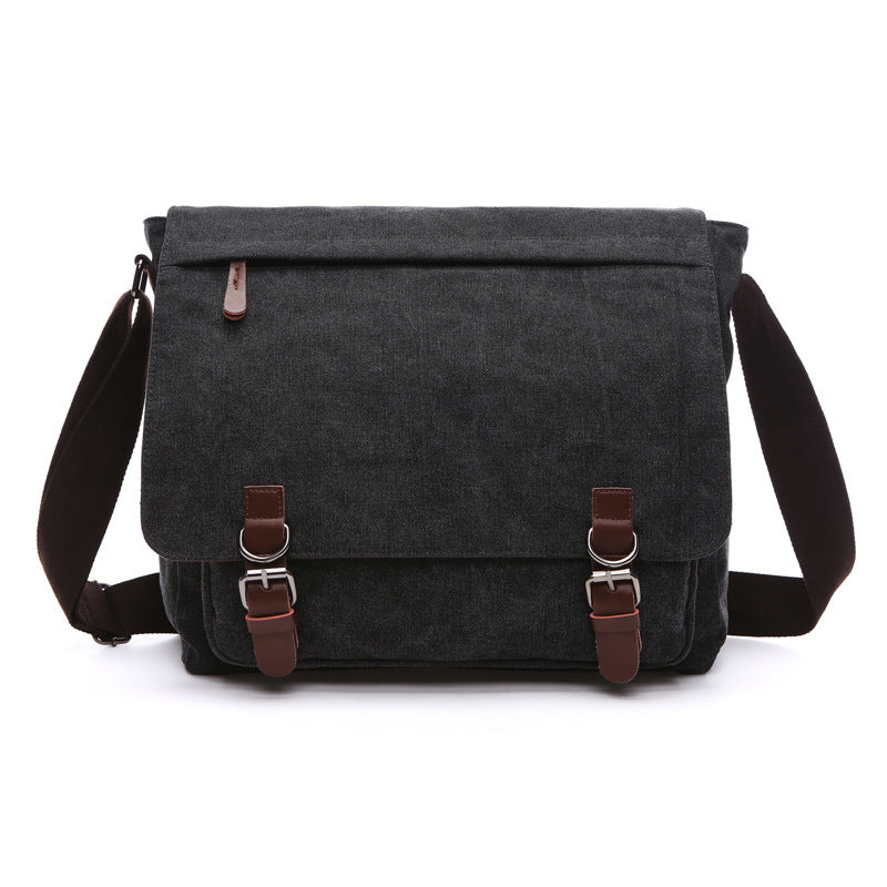 Men's utility canvas shoulder bag, rugged & durable, perfect for everyday essentials, work, and travel.