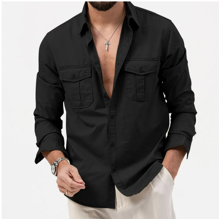 Casual men's quick-dry button-up shirt. Perfect for travel, outdoor activities, or daily wear.