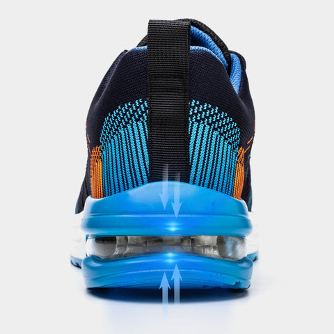 Men's SafeGuard blue steel toe work sneakers, providing ultimate safety & protection for industrial environments.