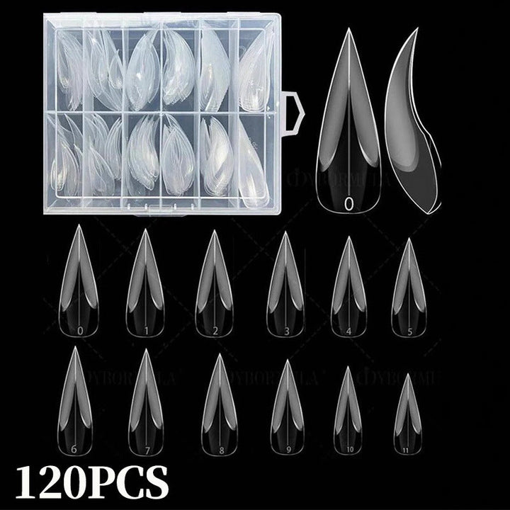 Easy application men's sculpted false nail tips. Durable press-on nails for stylish nail art, perfect for men's grooming.
