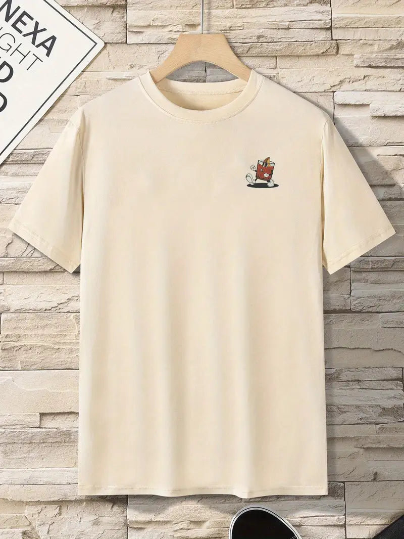 Casual men's short sleeve Negroni graphic tee, ideal for cocktail lovers & summer aperitif events.