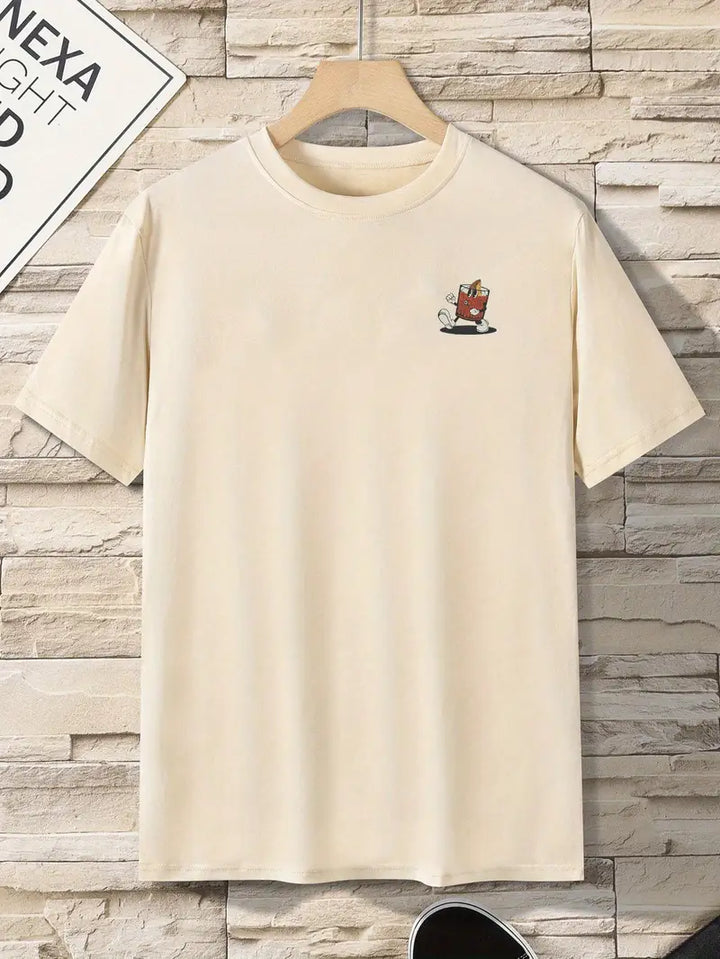 Casual men's short sleeve Negroni graphic tee, ideal for cocktail lovers & summer aperitif events.
