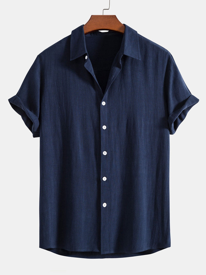 Relaxed fit men's short sleeve casual shirt, great for warm weather, summer fashion, and comfortable everyday wear.