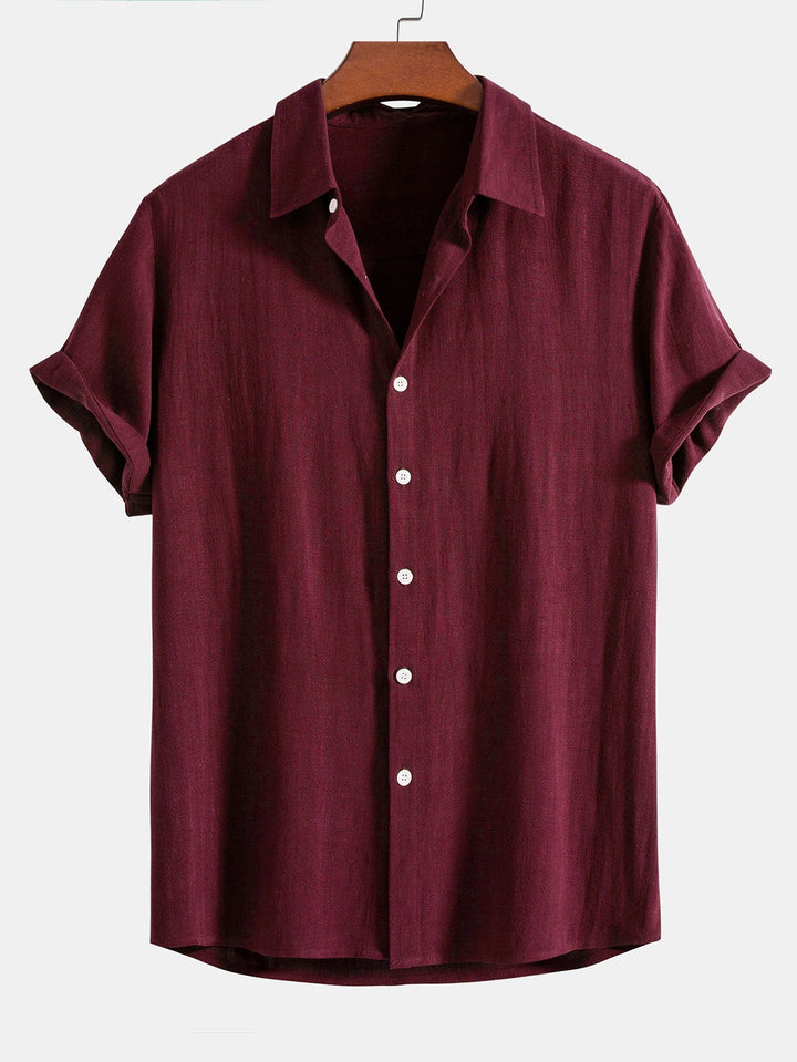 Comfortable men's short sleeve relaxed fit button-up shirt, perfect for smart casual summer looks and warm weather.