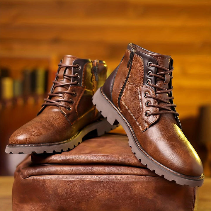 Versatile men's formal zipper boots. Ideal for business, events or smart casual. Offers sleek style & comfortable fit.