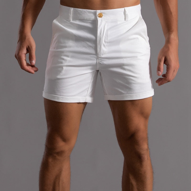 Men's sleek tailored chino shorts for a modern summer look. Comfortable, stylish, and perfect for casual elegance.