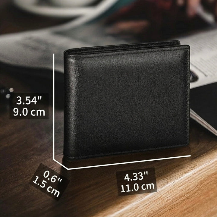 Stylish men's bifold card holder wallet, functional with 13 card slots, ID window, and RFID protection.