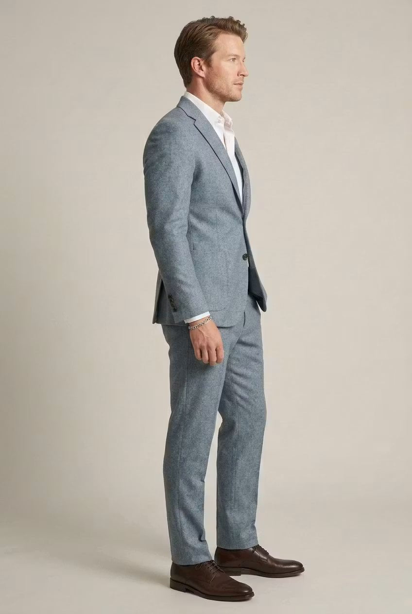 Stylish men's two-piece black slim-fit suit, perfect for business meetings, office style, or formal events.