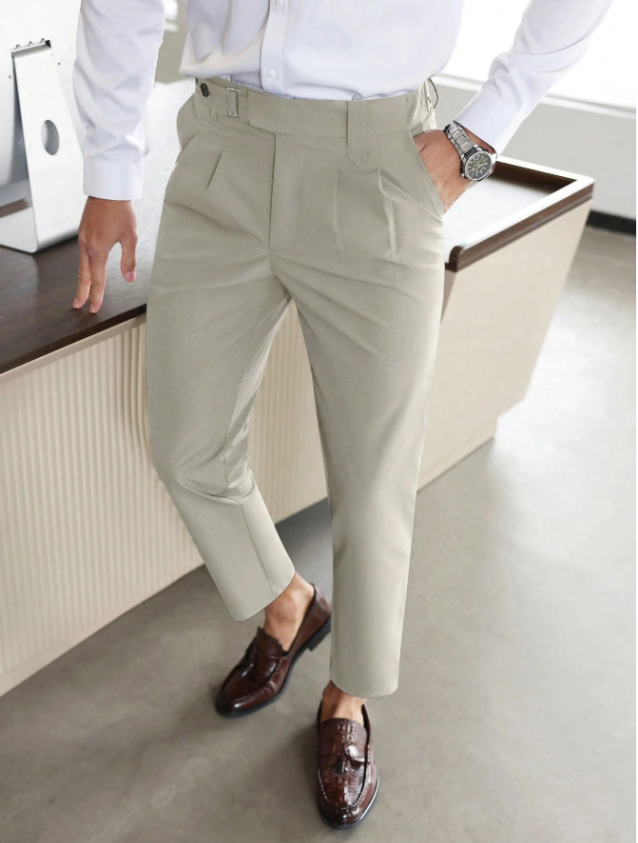 Versatile men's slim fit work pants, business casual for office, smart daily wear & formal occasions.