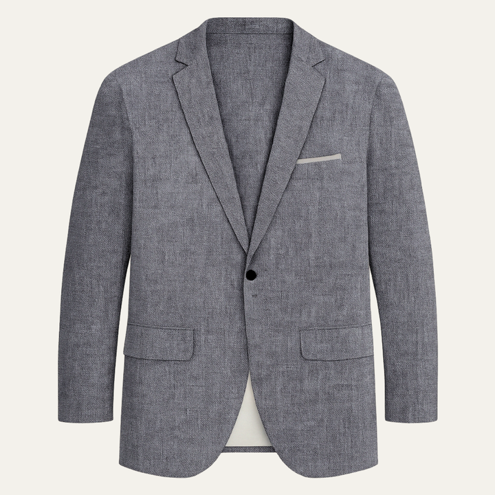 Modern men's blazer with a sleek slim fit, perfect for elevating any business casual outfit.