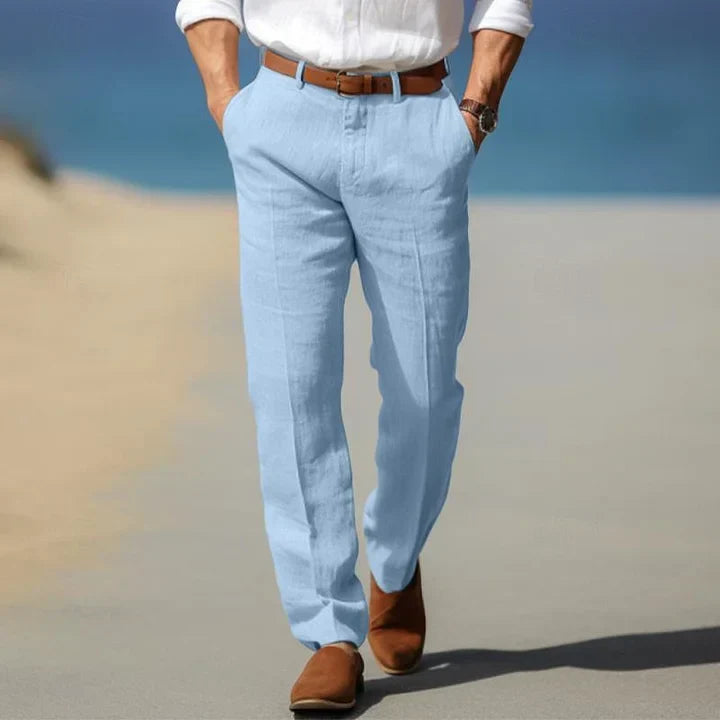 High-quality men's slim fit casual tailored trousers, designed for comfort and a sleek, versatile look.