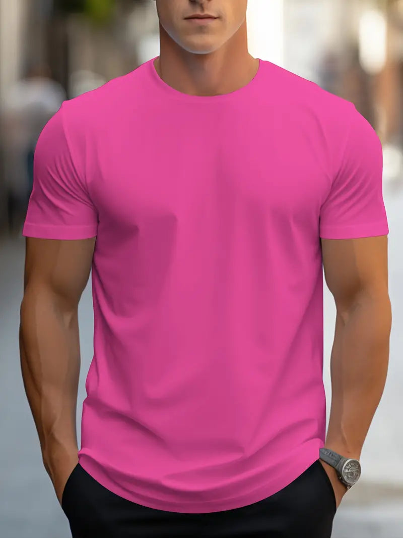 Men's essential slim fit crew neck short sleeve t-shirt for daily comfort and style.