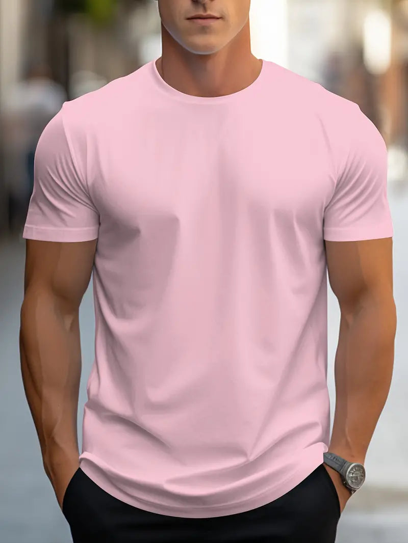 Everyday men's short sleeve slim fit t-shirt with a classic crew neck, perfect for casual comfort.